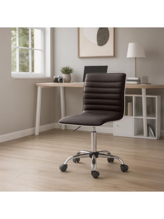 Scaun de lucru Alamosa imitatie piele, maro