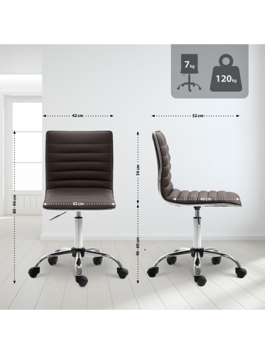 Scaun de lucru Alamosa imitatie piele, maro