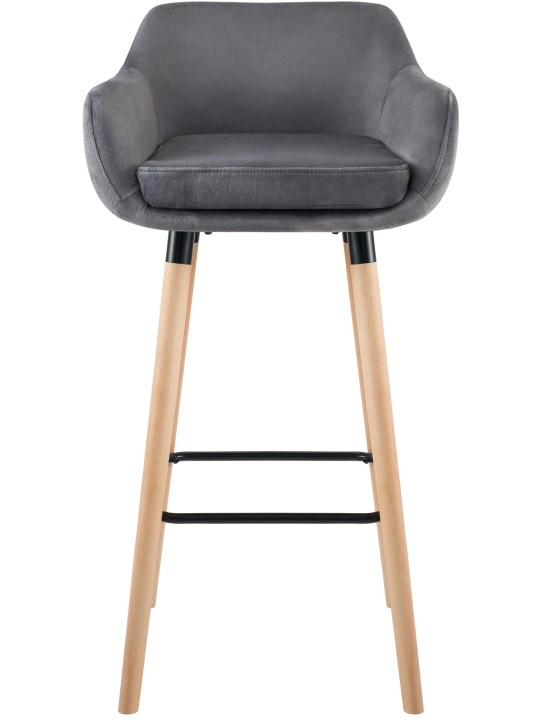 Scaun de bar Grant catifea, gri