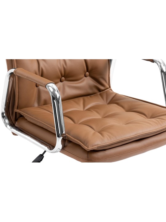 Scaun de birou Sotira piele naturala, maro deschis