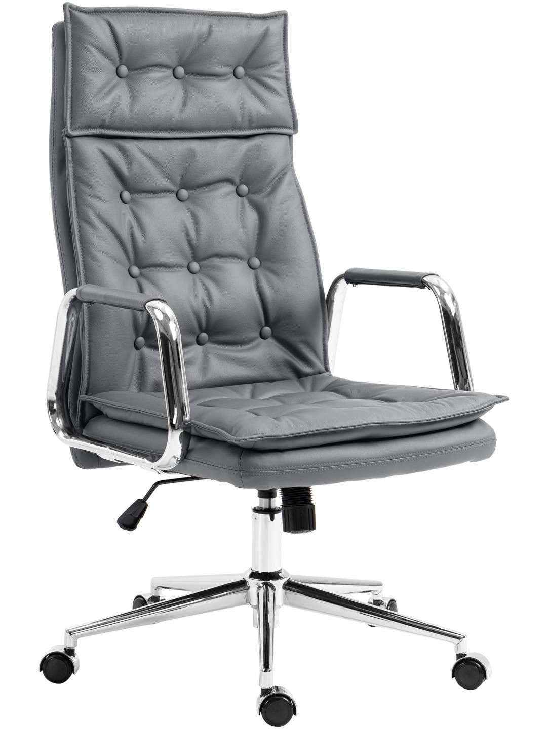 Scaun de birou Sotira piele naturala, gri