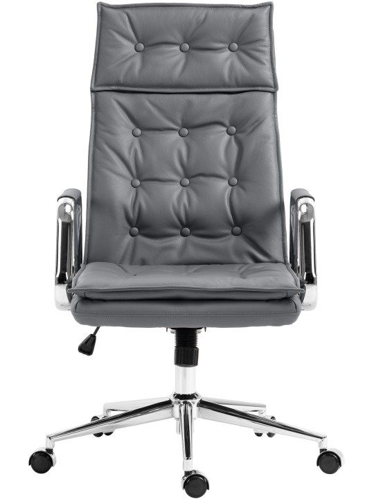 Scaun de birou Sotira piele naturala, gri