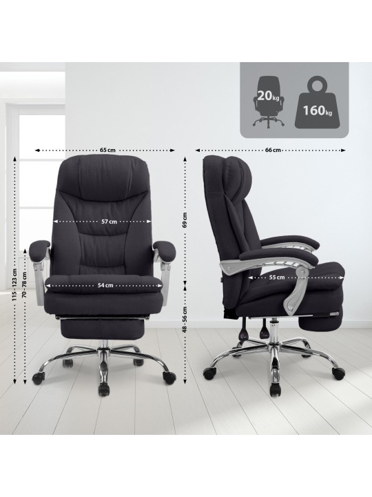 Scaun de birou XL Tesatura Troy, negru