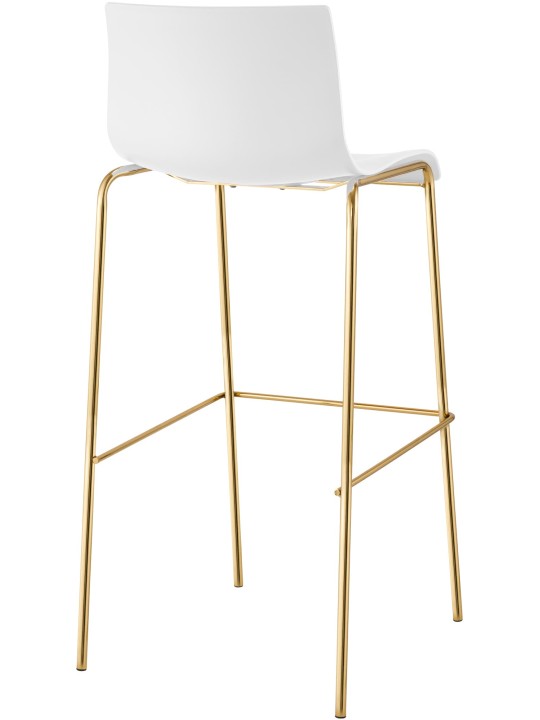 Scaun de bar Hoover plastic 4-foot gold, alb