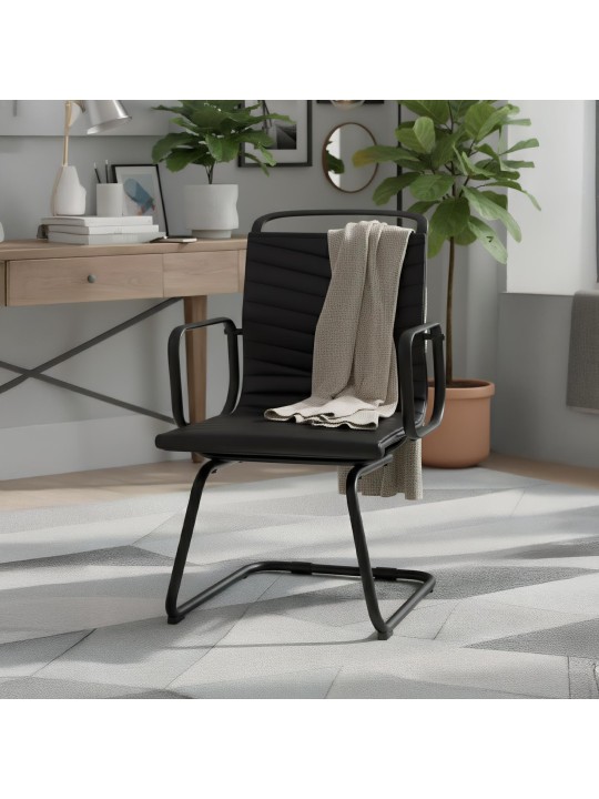 Scaun vizitator Tomkin imitatie piele, negru