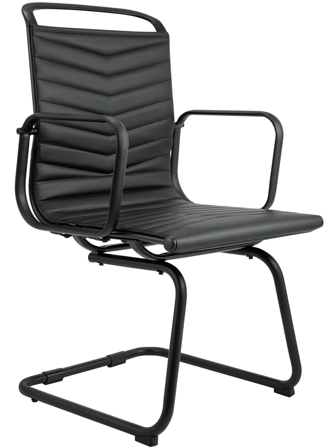 Scaun vizitator Tomkin imitatie piele, negru