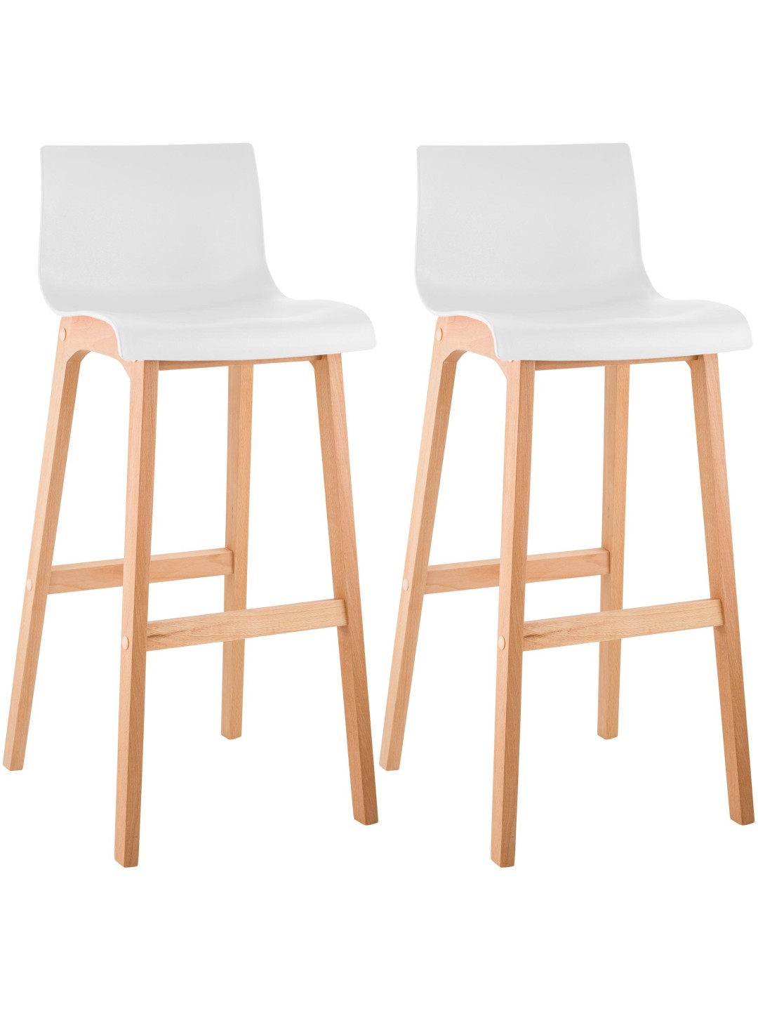 Set 2 scaune de bar Hoover Natura, alb