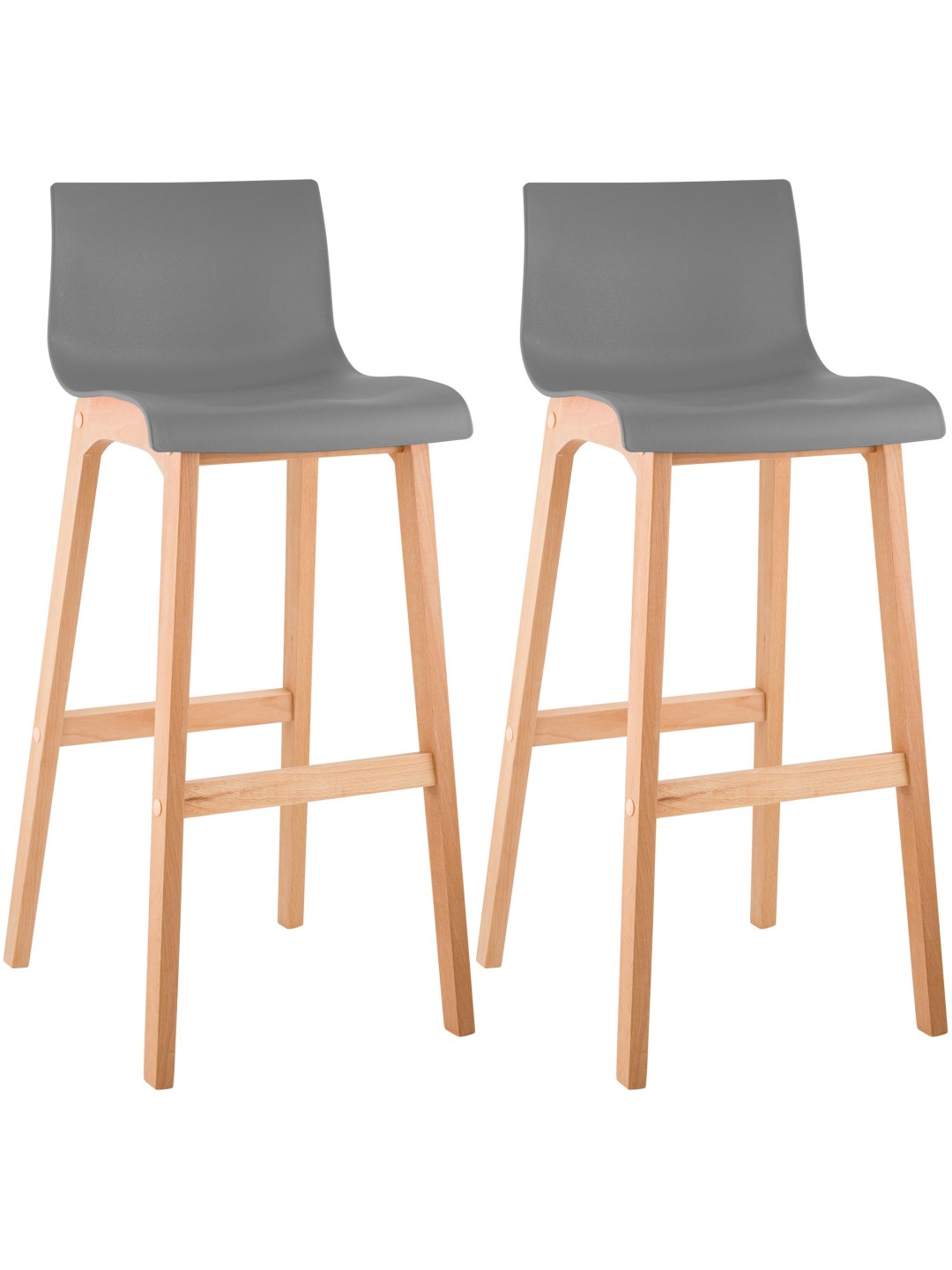 Set 2 scaune de bar Hoover Natura, gri