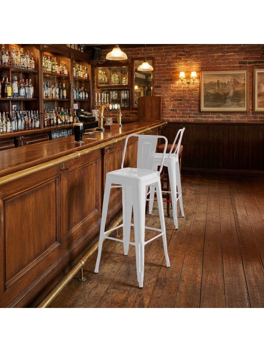 Scaun de bar Mason, alb