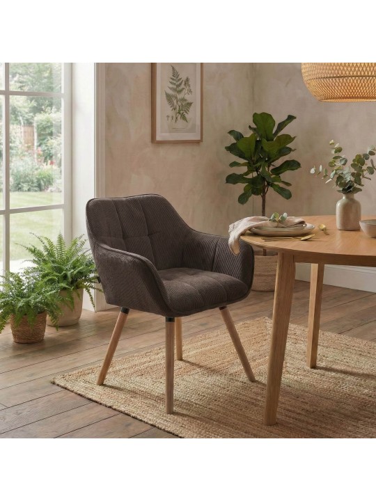 Scaun de sufragerie Vienna Cord natura, maro