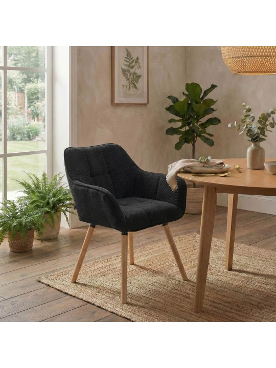 Scaun de sufragerie Vienna Cord natura, negru