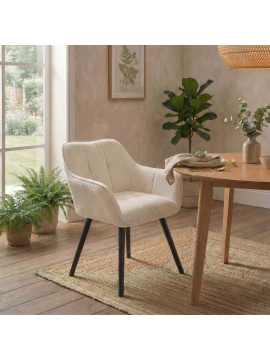 Scaun de sufragerie Vienna Cord, crem